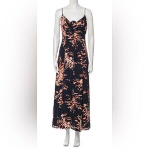 NWT Joie Black Orange Floral Maxi Dress